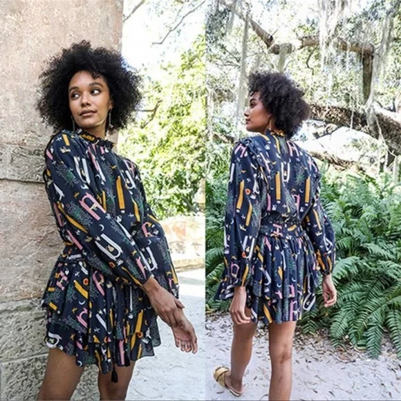 Carolina K Marcia Mini Skirt & Blouse Set in Five Elements Women's Size XS NWOT - Picture 9 of 11